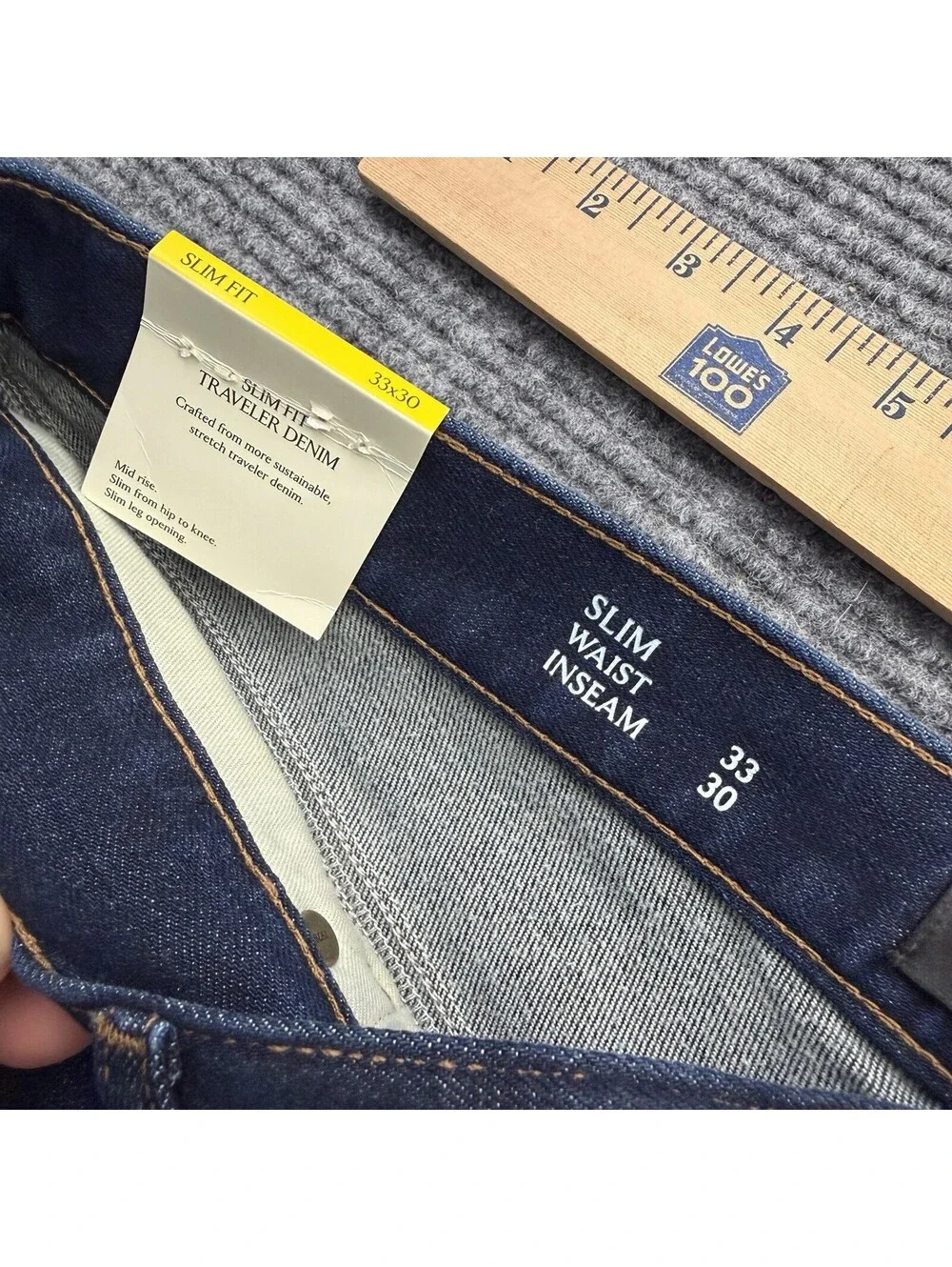 Banana Republic BR Jeans Mens 33x30 Blue Dark Wash Slim Fit Traveler Denim NWT